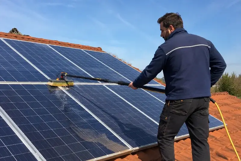 Nettoyage et entretien de panneaux solaires à la Devise