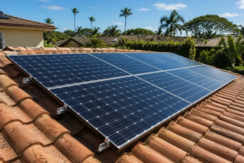 Installation de panneaux solaires à la Devise